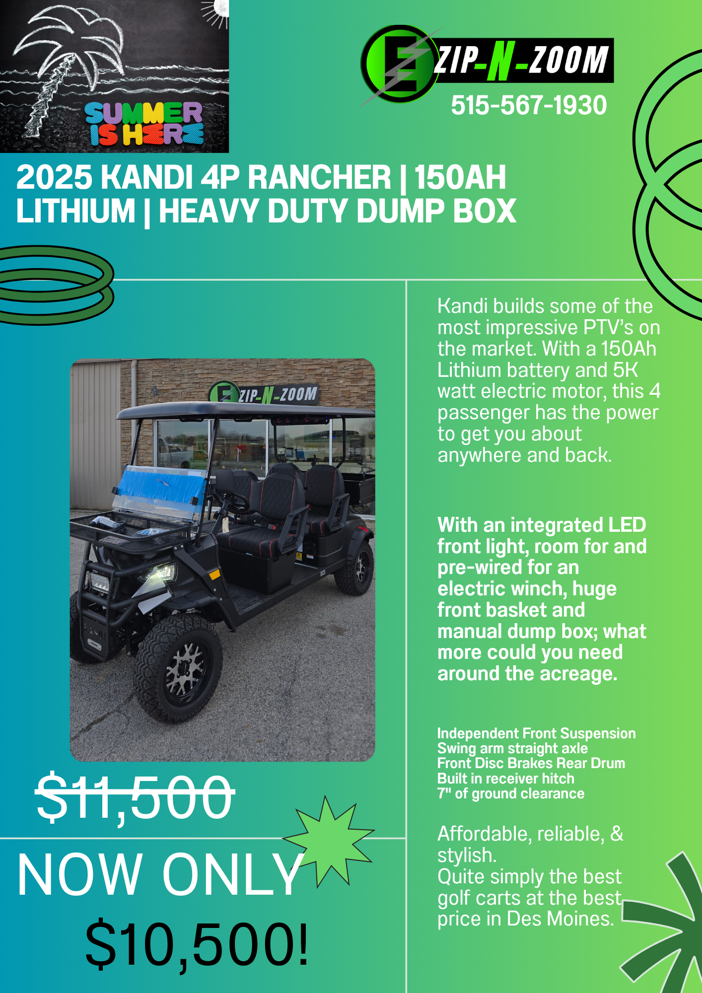 Kandi 4P Rancher | Matte Black