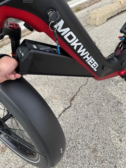 Powerful Electric Mountain Bike | Mokwheel Obsidian ST in Red/Black