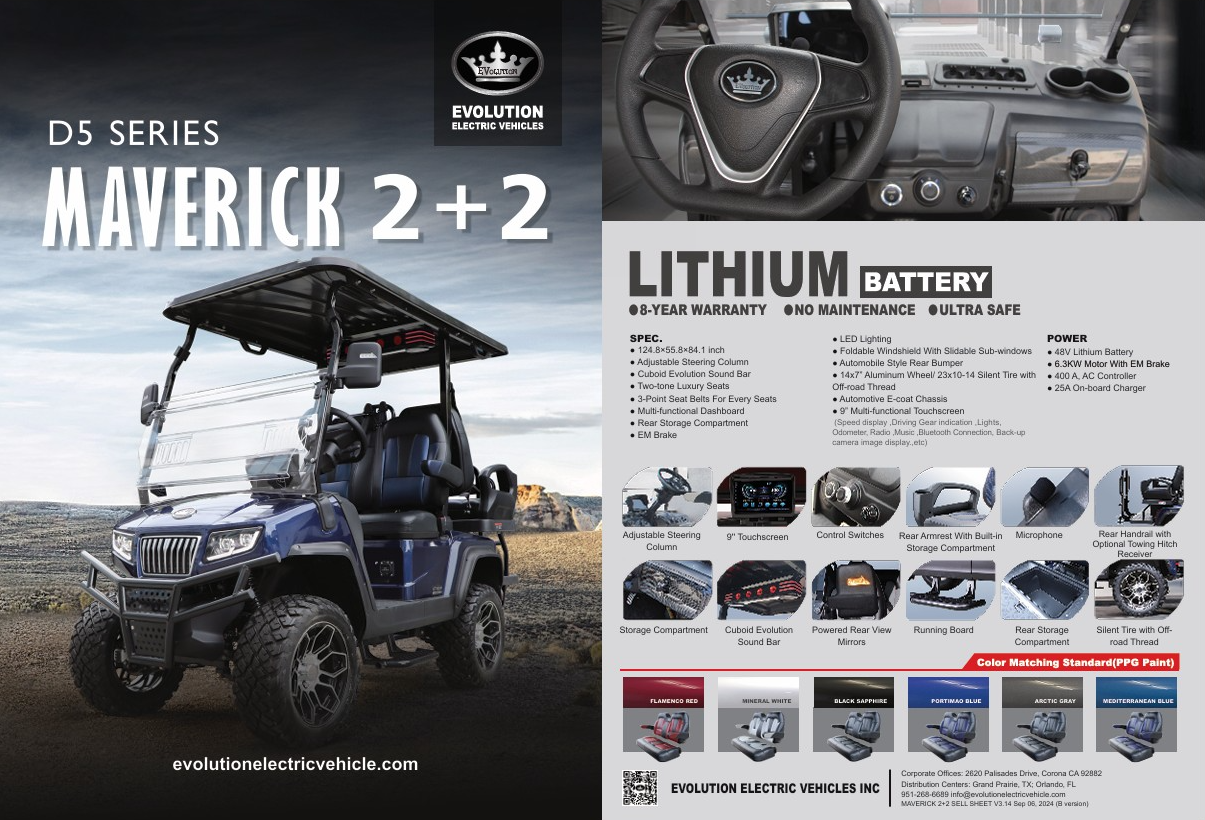 D5-Maverick 2+2 | 4 Person Lifted Electric Golf Cart