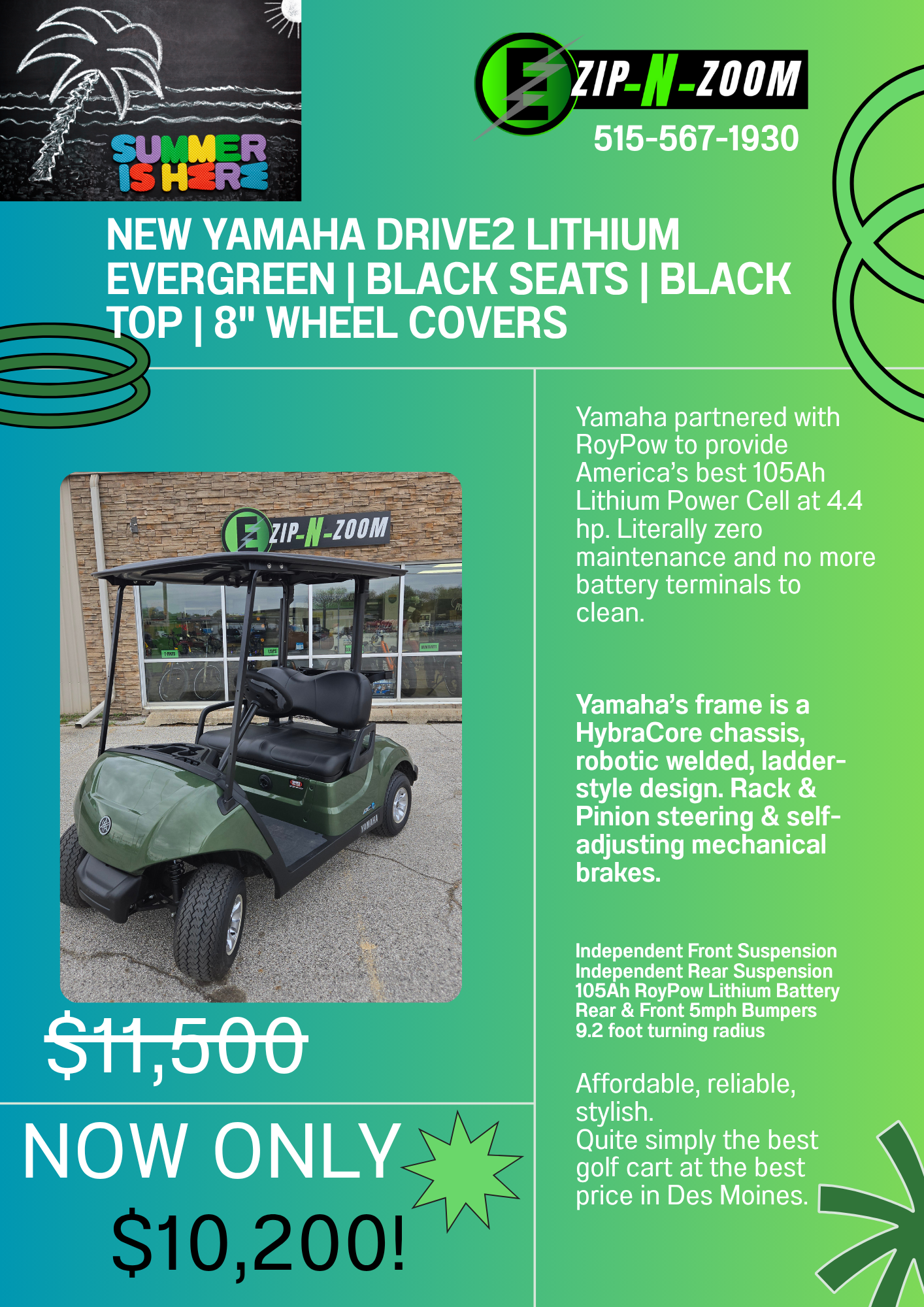 Yamaha - NEW Drive2 Lithium in Evergreen