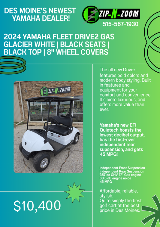 Yamaha - NEW 2024 Fleet Drive2 Gas in Glacier White
