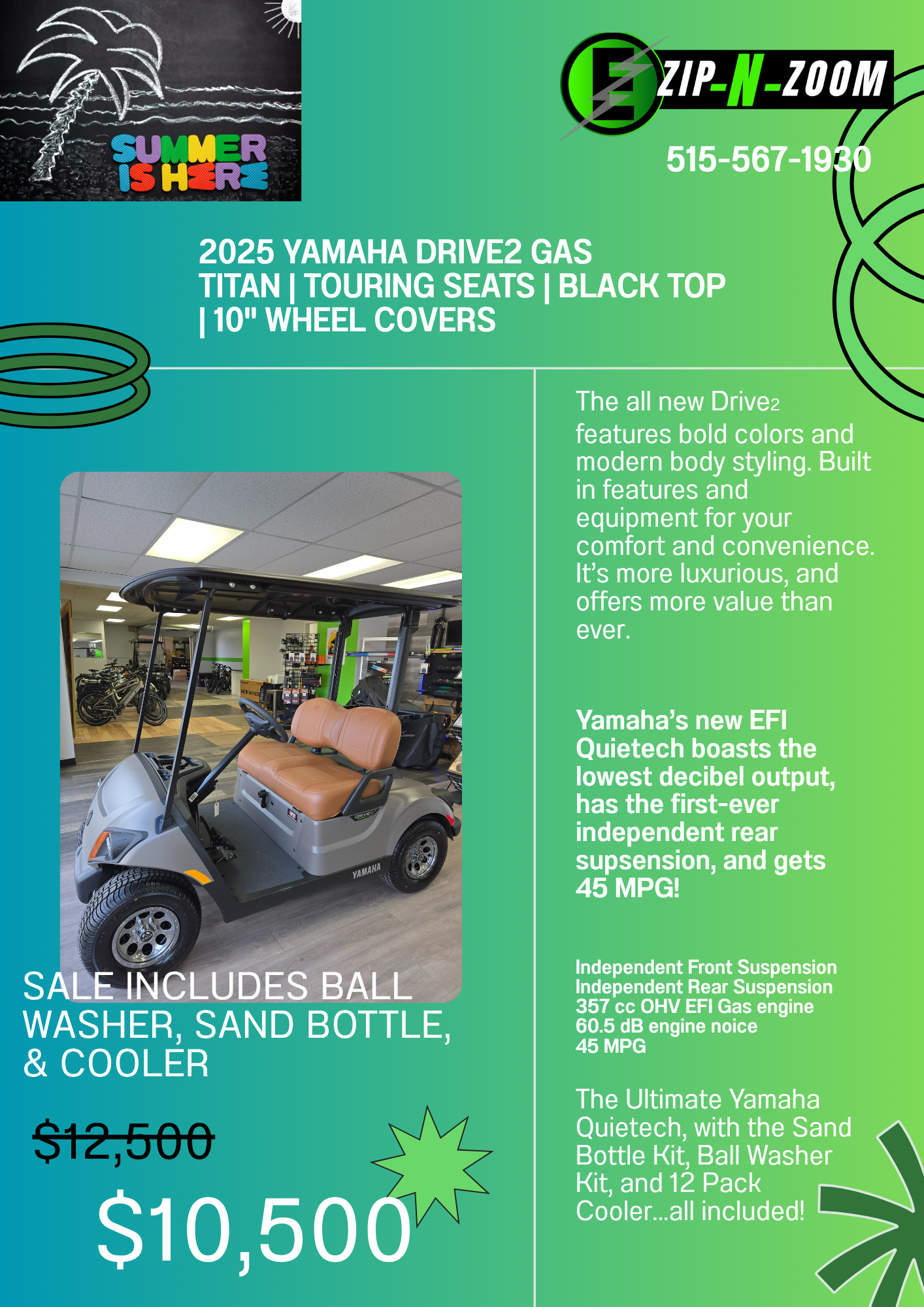 Yamaha - NEW 2025 Drive 2 Qietech Gas PTV in Titan