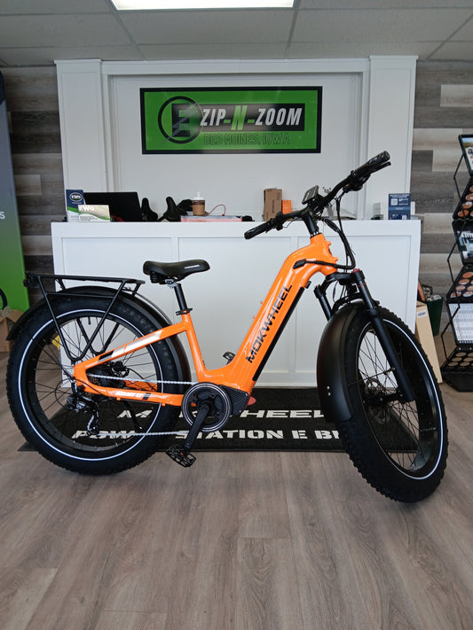 Electric ST Mountain Bike | Mokwheel Basalt Step Through Orange