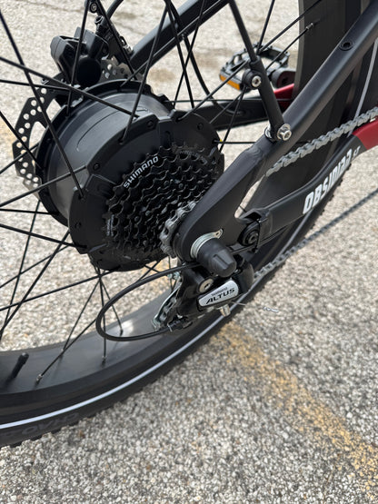 Powerful Electric Mountain Bike | Mokwheel Obsidian ST in Red/Black