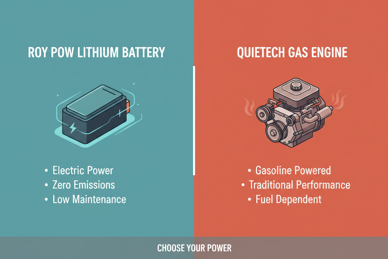Roy Pow Lithium Battery vs Quietech Gas Engine Comparison